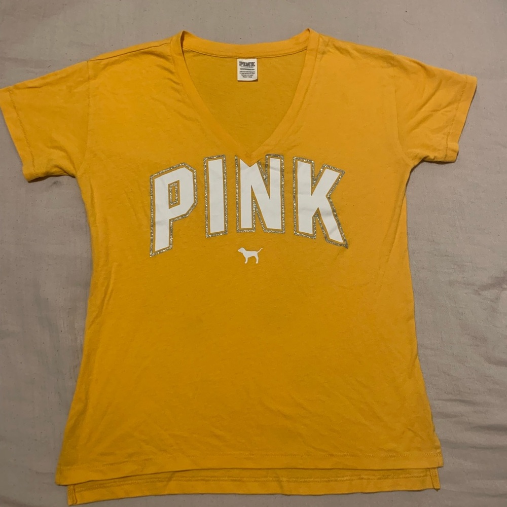 PINK Victoria's Secret Mustard Tee